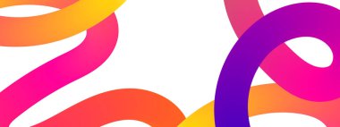 Pürüzsüz dalgalı çizgileri, parlak renkleri ve değişken değişimleri olan soyut şekiller..