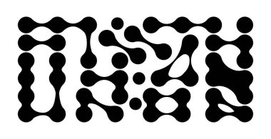 Soyut şablonlar, çıkartmalar, rozetler, posterler ve web projeleri için bağlı meta daireler. Şekil değiştiren nokta kümesi