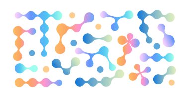 Soyut şablonlar, çıkartmalar, rozetler, posterler ve web projeleri için bağlı meta daireler. Şekil değiştiren nokta kümesi.