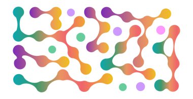 Soyut şablonlar, çıkartmalar, rozetler, posterler ve web projeleri için bağlı meta daireler. Şekil değiştiren nokta kümesi.