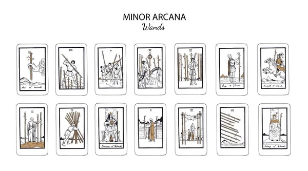 Маленькі Аркани Векторні Карти Таро — стоковий вектор