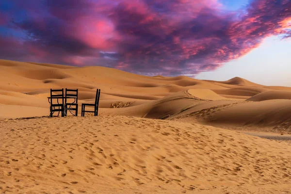 Піщані Дюни Великій Пустелі Сахара Марокко — стокове фото