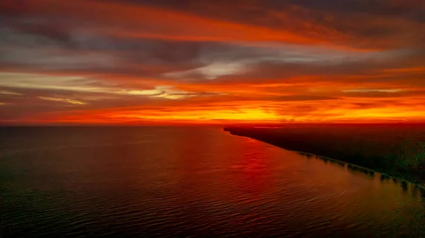 Sun Rises Gulf Mexico Sinanche Yucatan Mexico — Stock Photo, Image