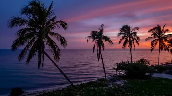 Słońce Wschodzi Nad Zatoką Meksykańską Pobliżu Sinanche Yucatan Meksyk — Zdjęcie stockowe