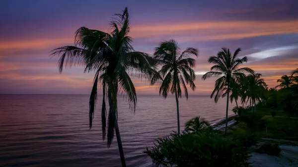 Sol Sale Sobre Golfo México Cerca Sinanche Yucatán México — Foto de Stock