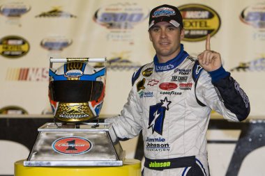 September 02, 2007 - Fontana, CA, USA: Jimmie Johnson wins the NNCS Sharp Aquos at California Speedway in Fontana California
