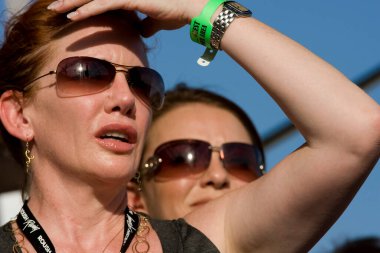September 02, 2007 - Fontana, CA, USA: Actress, Melissa Gilbert, watches the Sharp Aquos 500 NASCAR NEXTEL Cup race at the California Speedway in Fontana, CA.