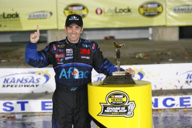 September 30, 2007 - Kansas City, Kansas, USA: Greg Biffle celebrates winning the LifeLock 400 at Kansas Speedway.