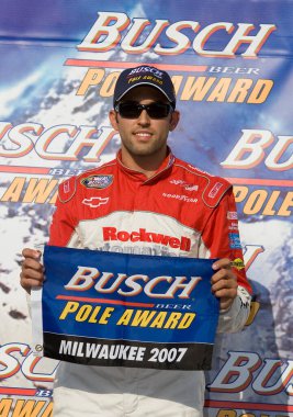 June 23, 2007 - West Allis, WI, USA: Aric Almirola wins the pole at the AT&T 250 NASCAR Busch Series race near Milwaukee, WI