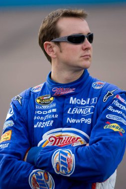 February 11, 2001 - Phoenix, AZ, USA: Kurt Busch waits to qualify at Phoenix International Raceway for the running of the NASCAR Nextel Cup Checker Auto Parts 500 race in Phoenix, AZ.