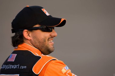 September 07, 2007 - Richmond, VA, USA: Tony Stewart waits to qualify at Richmond International Raceway for the running of the NNCS Rock and Roll 400 in Richmond, VA.