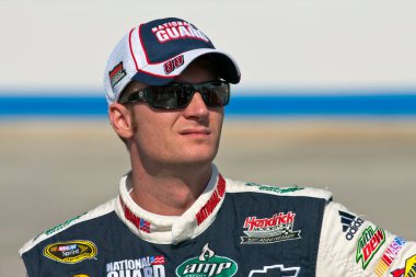 25 September, 2009:  Dale Earnhardt, Jr. watches qualifying for the AAA 400 race at the Dover International Speedway in Dover, DE
