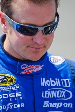 12 June, 2009: NASCAR driver, Kurt Busch, waits to qualify for the LifeLock 400 race at the Michigan International Speedway in Brooklyn, MI.