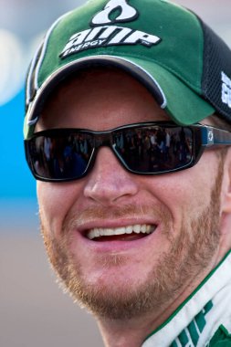 Avondale, AZ - November 13, 2009:  Dale Earnhardt, Jr. waits to qualify for the Checker O'Reilly Auto Parts presented by Pennzoil race at the Phoenix International Raceway in Avondale, AZ on November 13, 2009.