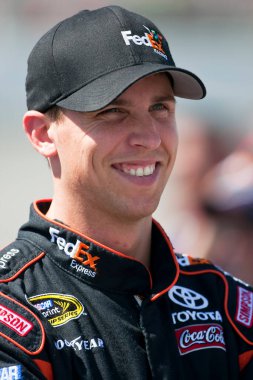 12 June, 2009:  FedEx Express driver, Denny Hamlin, waits to qualify for the LifeLock 400 race at the Michigan International Speedway in Brooklyn, MI.