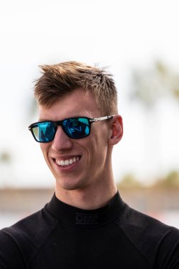 STING RAY ROBB (51) (R) of Payette, Idaho prepares to practice for The Thermal Club Open Test at The Thermal Club in Thermal CA.