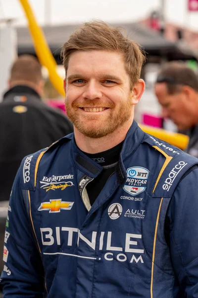 Stock image CONOR DALY (20) of Noblesville, Indiana  prepares to practice for The Thermal Club Open Test at The Thermal Club in Thermal CA.