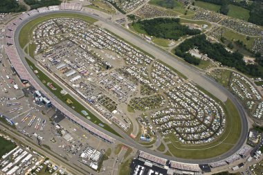 15 June, 2008 Lifelock 400 Michigan International Speedway Brooklyn, MI - An aerial view of Michigan International Speedway in Brooklyn, MI during the running of the Lifelock 400 NASCAR Sprint Cup Series event.