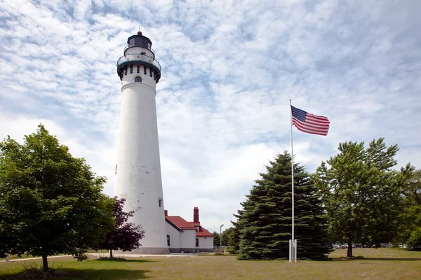 Juli 2009 Racine Usa Wind Point Lighthouse Ist Ein Leuchtturm — Stockfoto