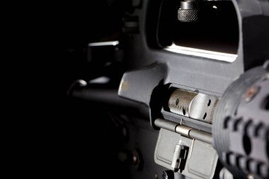 An American AR-15 assault rifle in a studio environment