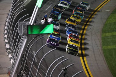 WILLIAM BYRON races through the turns during the Bluegreen Vacations Duels at DAYTONA at the Daytona International Speedway in Daytona Beach FL.