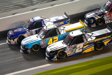 CARSON HOCEVAR races for the NextEra Energy 250 in Daytona Beach, FL, USA