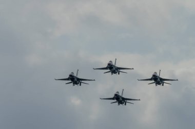 The U.S. Air Force Thunderbirds perform a flyover before the Daytona International Speedway as it plays host to the Daytona 500 in Daytona Beach, FL, USA.