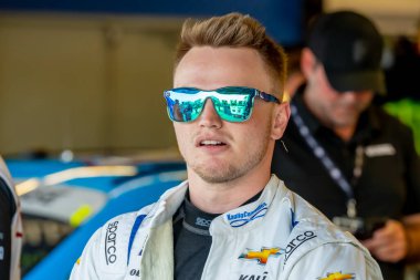 JUSTIN HALEY prepares to practice for the Beef. Its Whats For Dinner. 300 at Daytona International Speedway in Daytona Beach FL.