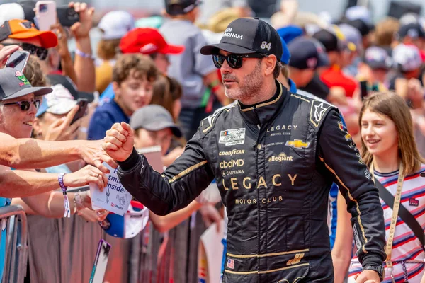 stock image JIMMIE JOHNSON (84)  is introduced to the fans prior to the EchoPark Automotive Grand Prix at Circuit Of The Americas (COTA) in Austin, TX.