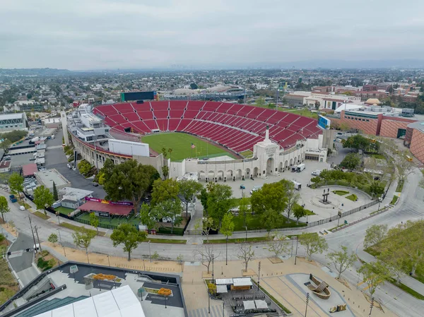 Los Angeles Memorial Coliseum Επίσης Γνωστό Λος Άντζελες Κολοσσαίο Είναι Φωτογραφία Αρχείου