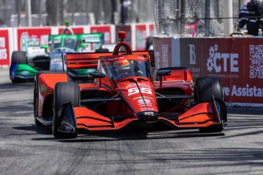 Kopenhag, Danimarka 'dan BENJAMIN PEDERSEN (R) (55), Long Beach' in Long Beach sokaklarındaki Acura Grand Prix 'sine hak kazandı..