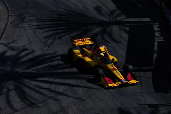 Romain Grosjean Geneva Svájc Úton Halad Long Beach Acura Grand — Stock Fotó
