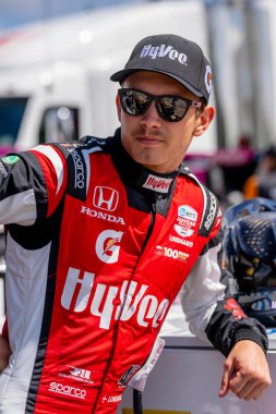 Hedensted, Danimarka 'dan Christian LUNGAARD (45), Birmingham AL' deki Barber Motor Sporları Parkı 'nda Alabama Indy Grand Prix çocukları için antrenman yapmaya hazırlanıyor..