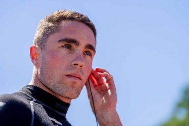 Kopenhag, Danimarka 'dan BENJAMIN PEDERSEN (R) (55) Birmingham AL' deki Barber Motorsporları Parkı 'nda Alabama Indy Grand Prix çocukları için yarışmaya hazırlanıyor..