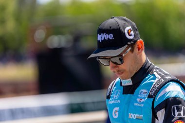 Hedensted, Danimarka 'dan Christian LUNGAARD (45) Birmingham AL' daki Barber Motor Sporları Parkı 'nda Alabama Indy Grand Prix çocukları için yarışmaya hazırlanıyor..