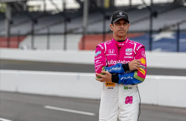 stock image INDYCAR driver, HELIO CASTRONEVES (06) of Sao Paulo, Brazil, qualifies for the GMR Grand Prix at the Indianapolis Motor Speedway in Indianapolis, IN, USA.