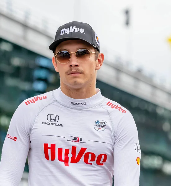 stock image INDYCAR driver, CHRISTIAN LUNGAARD (45) of Hedensted, Denmark, qualifies for the GMR Grand Prix at the Indianapolis Motor Speedway in Indianapolis, IN, USA.