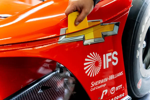 Besättningsmedlemmar Ajfoyt Racing Förbereda Sin Racerbil För Indianapols 500 Indianapolis — Stockfoto