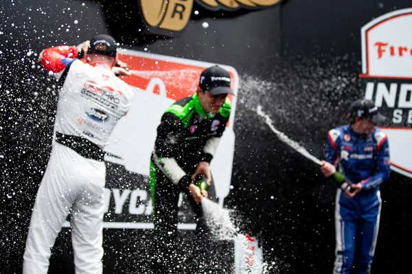 Matteo Nannini Faenzy Włochy Świętuje Zespołem Wygraniu Grand Prix Gmr — Zdjęcie stockowe