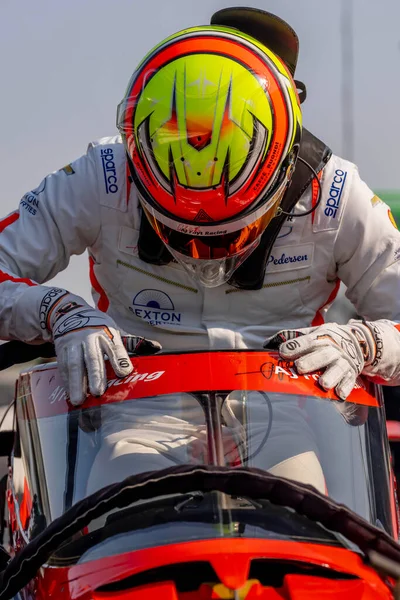 Indycar Chaufför Benjamin Pedersen Köpenhamn Danmark Förbereder Sig För Att — Stockfoto