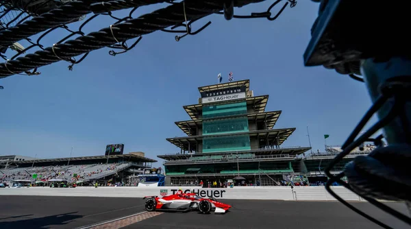 stock image INDYCAR driver, RC ENERSON (50) of New Port Richey, Florida, crosses the yard of bricks during a practice session for the Indianapols 500 at the Indianapolis Motor Speedway in Indianapolis, IN, USA.  