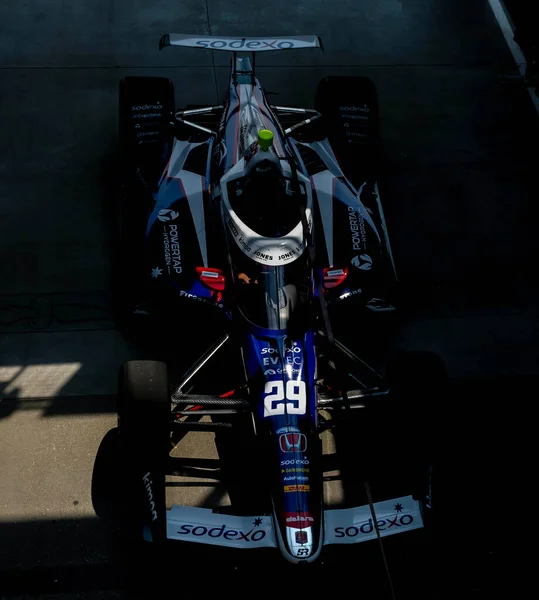 Команда Andretti Steinbrenner Autosport Honda Выкатывает Свой Гоночный Автомобиль Пит — стоковое фото