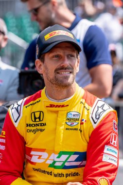 INDYCAR sürücüsü, Cenevre, İsviçre 'den ROMAIN GROSJEAN (28) ve Andretti Autosport Honda takımı, Indianapolis 500' e Indianapolis, IN, ABD 'deki Indianapolis Motor Yarış Pisti' nde katılmaya hazırlanıyor..  