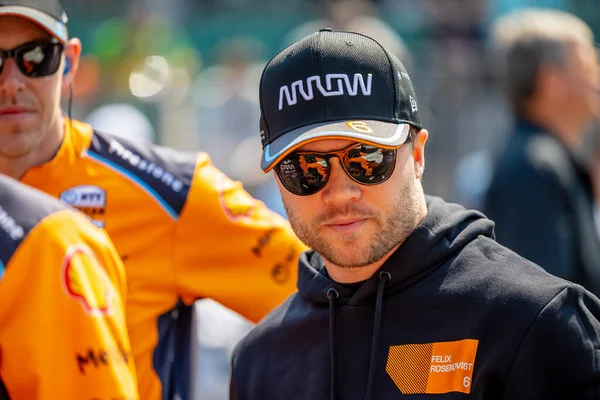 stock image INDYCAR driver, FELIX ROSENQVIST (6) of Varnamo, Sweden and his Arrow McLaren Chevrolet team, prepare to qualify for the Indianapolis 500 at the Indianapolis Motor Speedway in Indianapolis, IN, USA.  