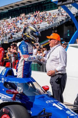 INDYCAR sürücüsü, Barcelona, İspanya 'dan ALEX PALOU (10), Indianapolis 500 için Indianapolis Motor Speedway, IN, ABD.  