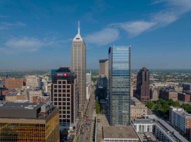 Aerial view of Indianapolis, colloquially known as Indy, is the state capital and most-populous city of the U.S. state of Indiana.