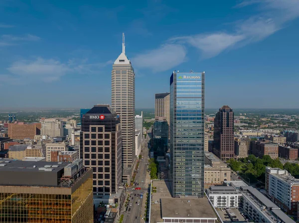 Aerial View Indianapolis Colloquially Known Indy State Capital Most Populous — Zdjęcie stockowe