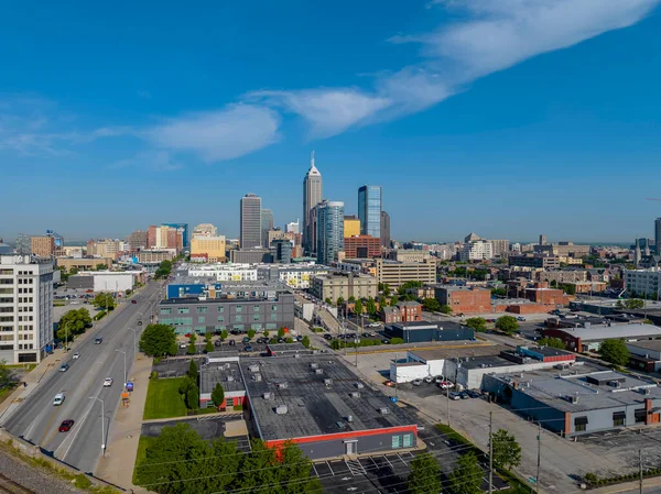 Luftaufnahme Von Indianapolis Umgangssprachlich Als Indy Bekannt Ist Die Hauptstadt — Stockfoto
