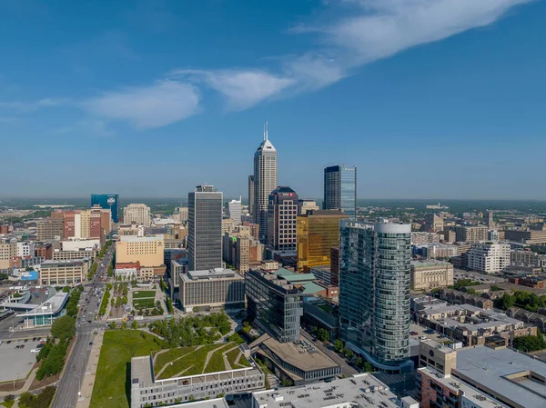 Αεροφωτογραφία Της Indianapolis Κοινώς Γνωστή Indy Είναι Πρωτεύουσα Της Πολιτείας — Φωτογραφία Αρχείου
