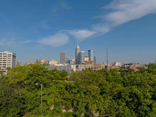 Aerial View Indianapolis Köznyelvben Ismert Nevén Indy Állami Főváros Legnépesebb — Stock Fotó